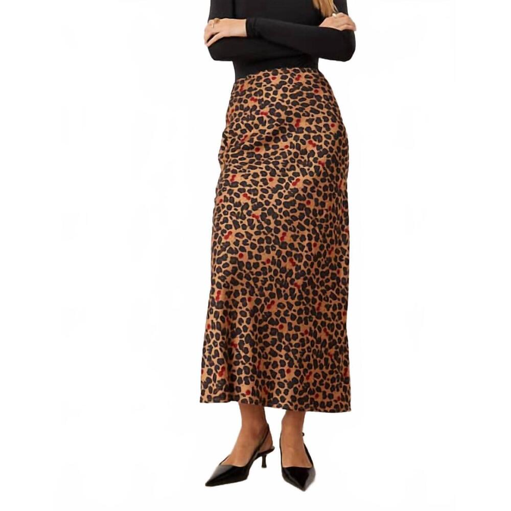 NEW NEVER FULLY DRESSED dorris satin maxi skirt in leopard cherry - Picture 3 of 7